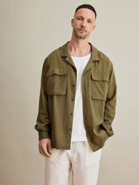 DAN FOX APPAREL Marškiniai Jordan rusvai žalia