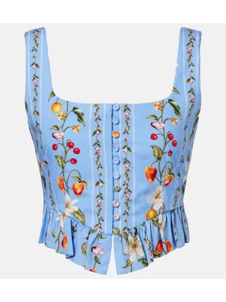 Top Agua By Agua Bendita cu imagine albastru