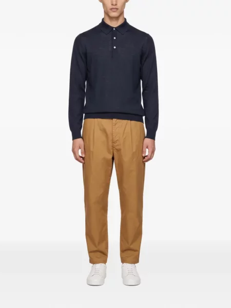 Lung tricou polo Tagliatore albastru