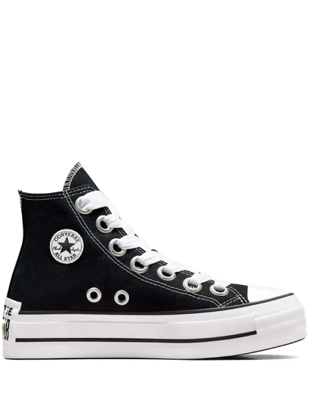 Кожени бягане маратонки Converse Chuck Taylor All Star на платформе бяло