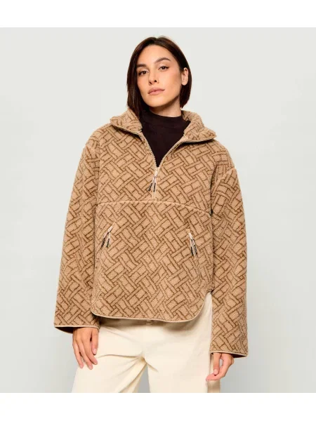 Tommy Hilfiger Din fleece hanorac | Relaxed fit bej