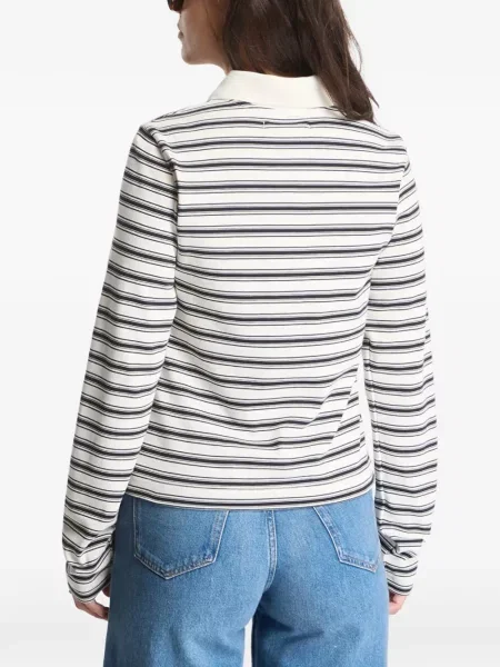 Lung tricou polo Samsøe Samsøe alb