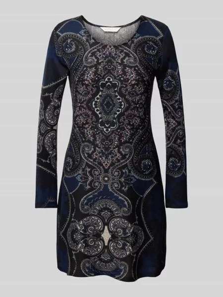 Sukienka mini z okrągłym dekoltem Apricot granatowa