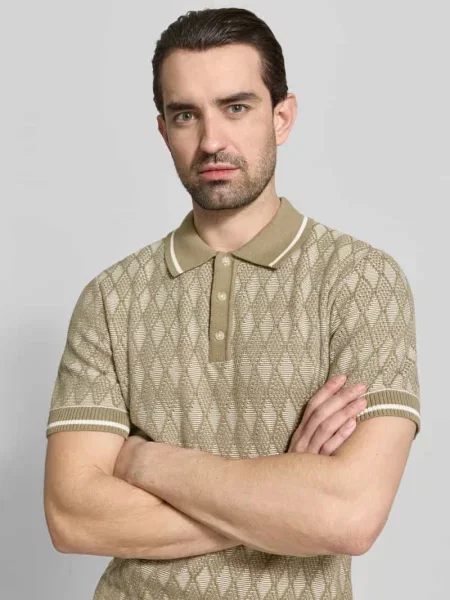 Koszulka polo o kroju regular fit we wzór na całej powierzchni Jack & Jones Premium
