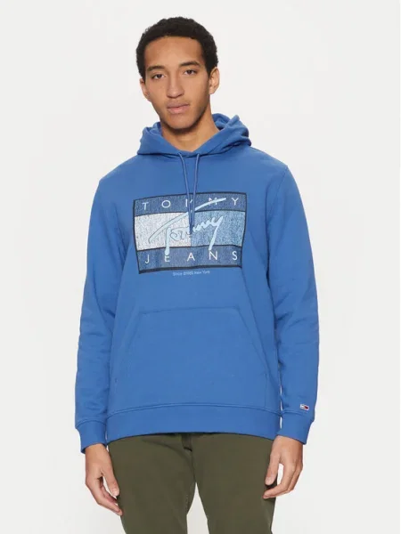 Tommy Jeans Суитшърт Dna Flag Twist Син виолетово