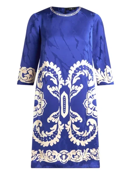 Rochie Etro din jacard de costum albastru