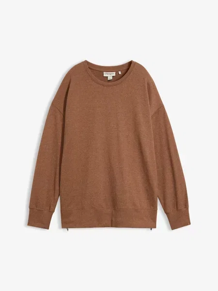 Bluza z mieszanki bawełny brązowa
