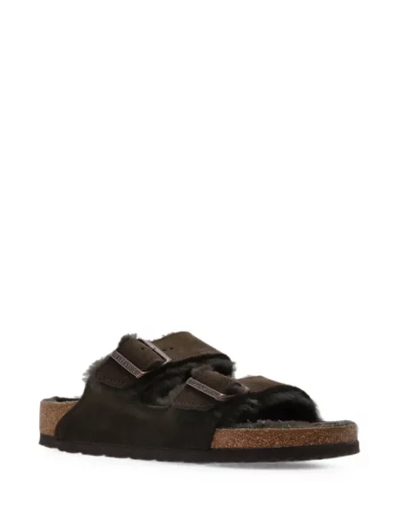 Sandale Birkenstock din piele de oaie maro
