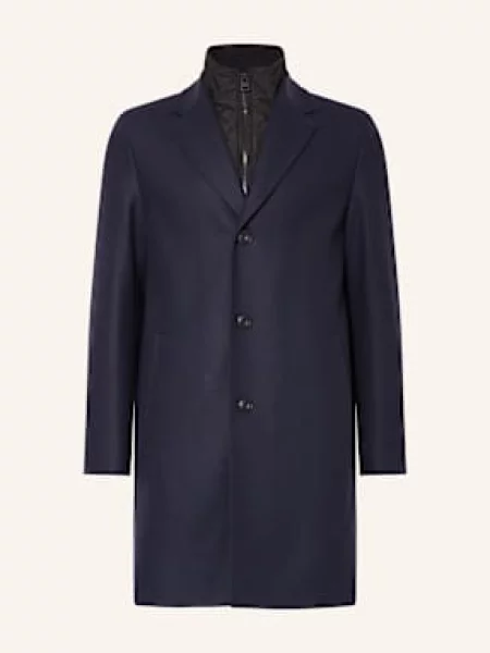 Hugo Vlněný Kabát Milogan S Krycí Légou tmavě modrá