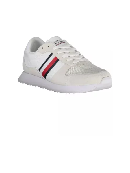 Lniane sneakersy Tommy Hilfiger z logo białe