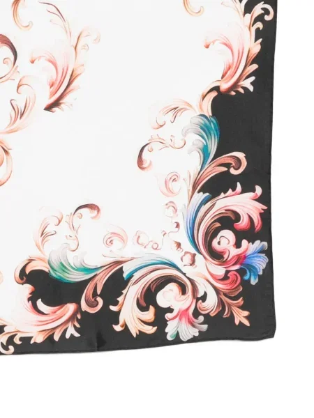 Fular Versace Jeans Couture cu model floral cu imagine alb