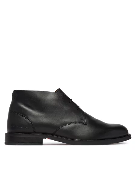 Šnurovacia obuv Tommy Hilfiger Corporate Dressy Lth Lace Boot čierna