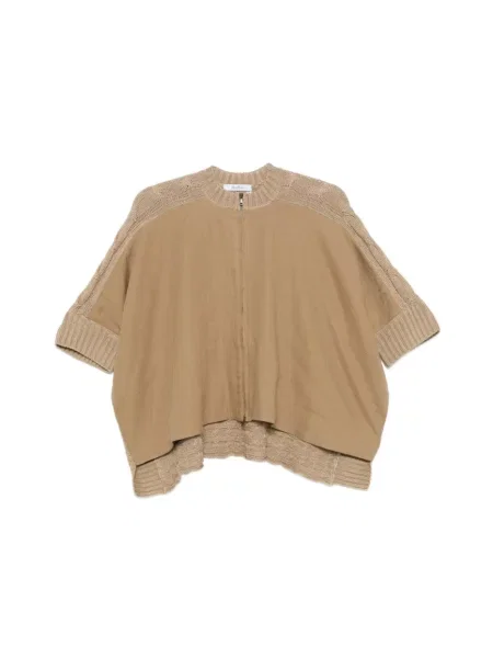 Lniany kardigan Max Mara beżowy