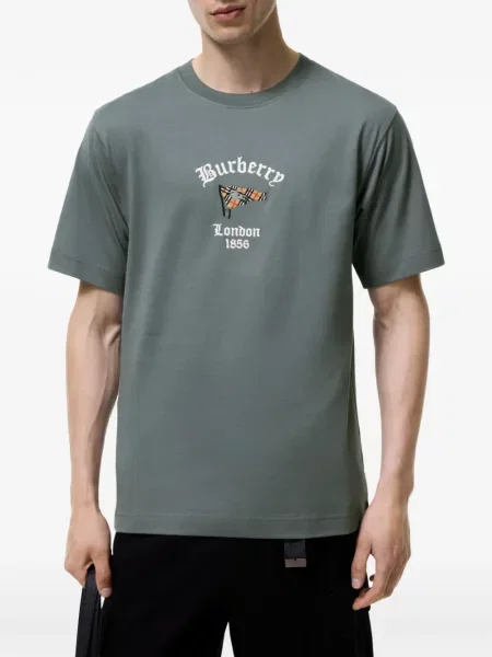 Tricou Burberry în carouri verde