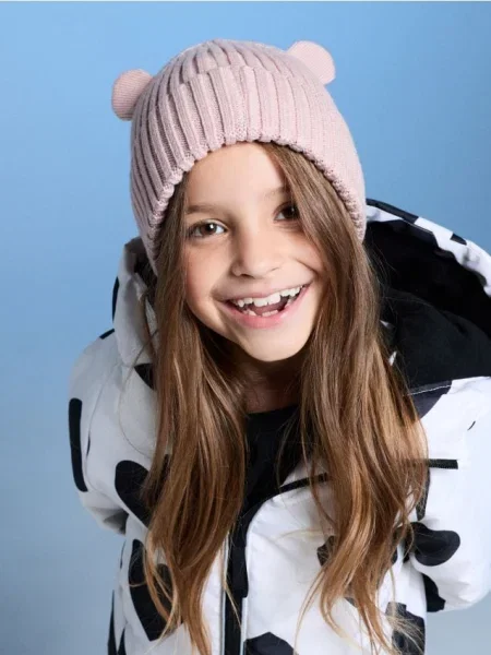 Sinsay Čepice typu beanie s příměsí viskózy s oušky pastelová růžová