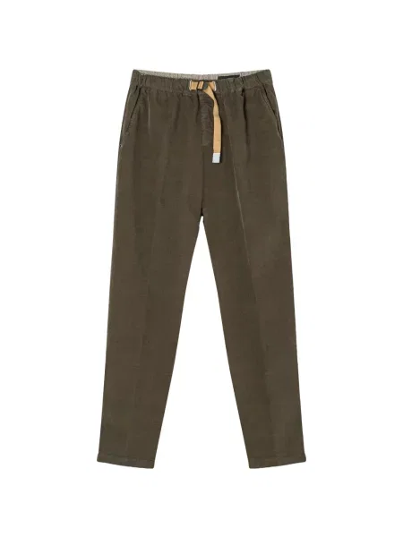Pantaloni White Sand de catifea alb