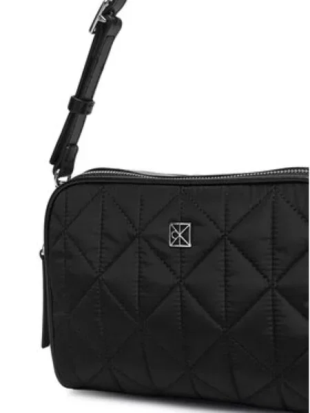 Torbica Calvin Klein Emblem Aop Jacquard Bucket crna