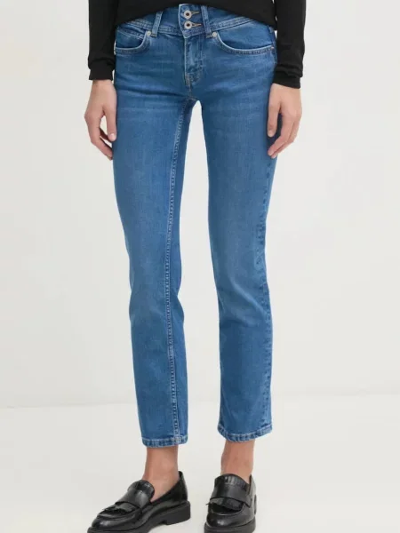 Pepe Jeans jeansi SLIM JEANS LW VENUS femei albastru