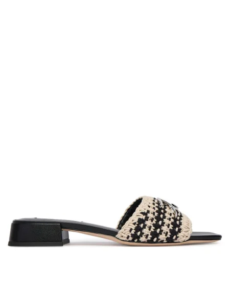 Șlapi Karl Lagerfeld din piele bej