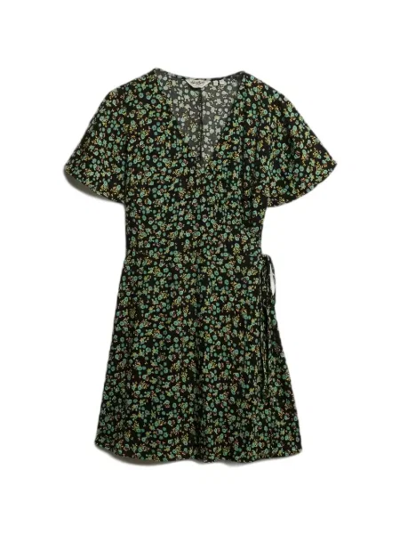 Rochie mini Superdry cu model floral cu imagine plic negru
