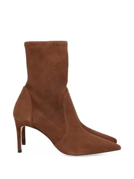 Cizme scurte Stuart Weitzman din piele de căprioară maro