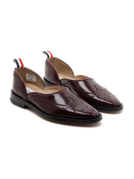 Balerinki Thom Browne skórzane wsuwane czerwone