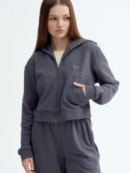 Шкіряна Кофта сірий