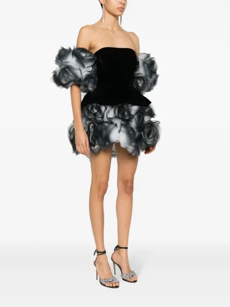 Rochie Ana Radu cu model floral negru