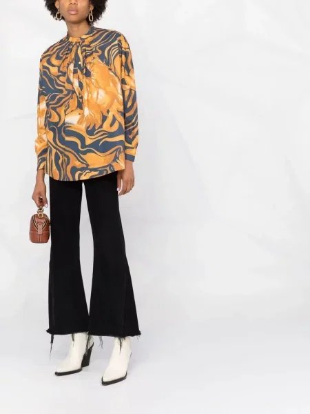 Bluză Alberta Ferretti cu imagine cu imprimeu abstract galben