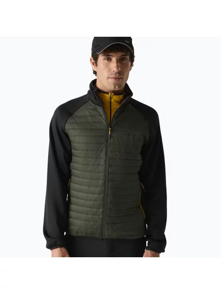 Geacă hibrid pentru bărbați REGATTA Clumber Hybrid dark khaki/black/sunset negru