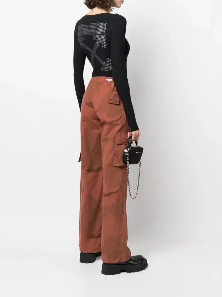 Lung top Off-white cu imagine alb