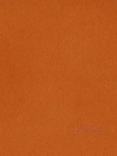 Fular Max Mara cu franjuri din cașmir portocaliu