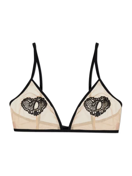 Haftowany biustonosz Dsquared2 beżowy