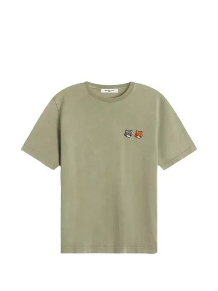 Tričko Maison Kitsuné s aplikacemi zelené