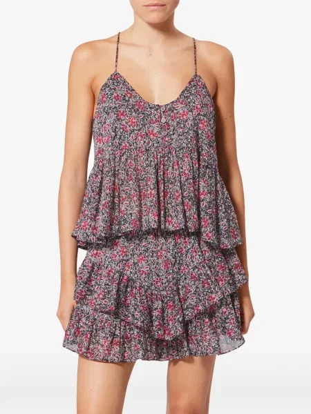 Top Marant Etoile z falbankami czarny