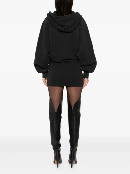 Rochie mini The Attico cu glugă de costum negru