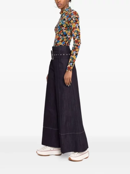 Pantaloni 10 Corso Como cu picior lat albastru