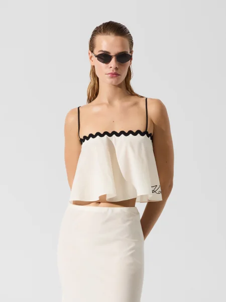 Karl Lagerfeld Bikini zgornji del črna bela