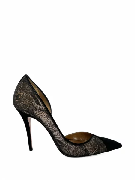Pantofi cu toc Aquazzura din dantelă negru