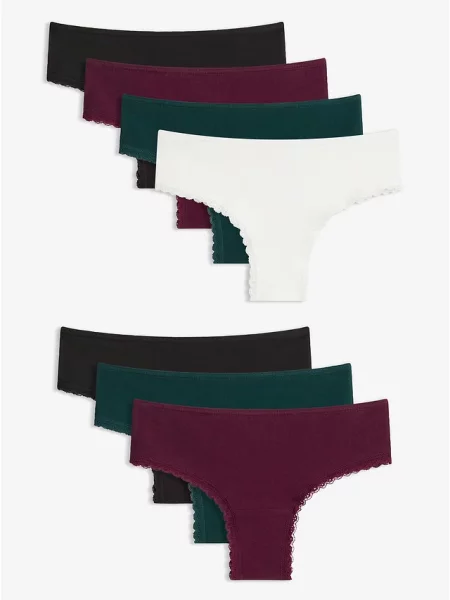 Figi brazylijskie z bawełną organiczną 7 par czarne