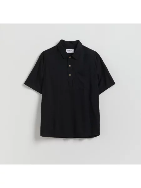 Reserved Košile ze směsi lnu černý