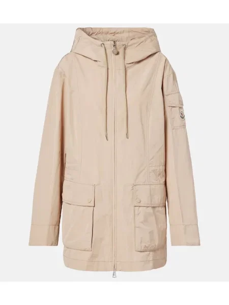 Parka Moncler popelinowa beżowa