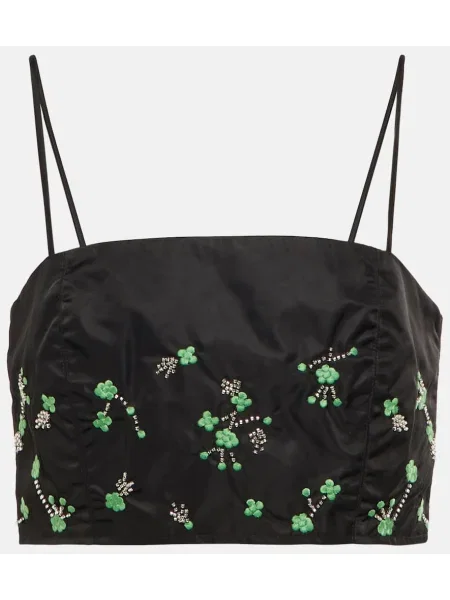 Cropp top Ganni cu mărgele negru