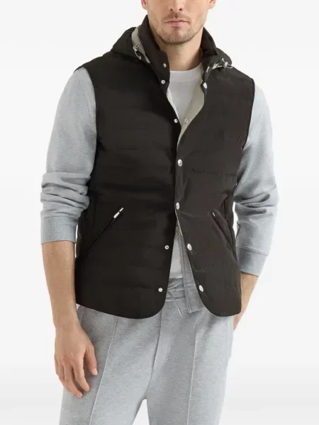 Пухен елец Brunello Cucinelli с качулка черно