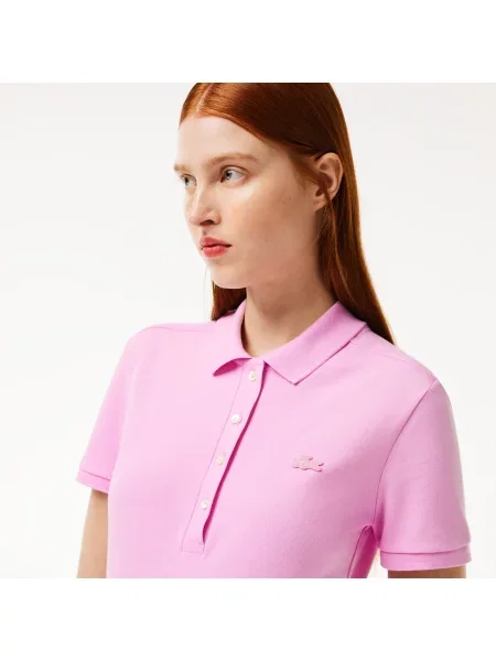 Lacoste Koszulka Polo Slim Fit Z Elastycznej Bawełny Piqué biała