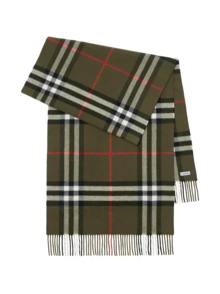 Kašmyro pledas šalikas Burberry su kutais žalia