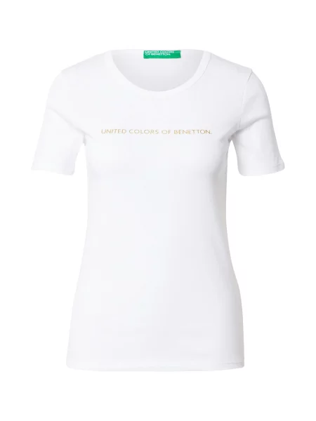 UNITED COLORS OF BENETTON Тениска злато бяло