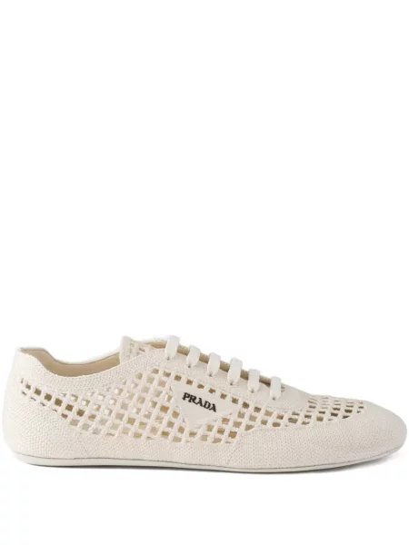 Sneakerși Prada cu șireturi din dantelă