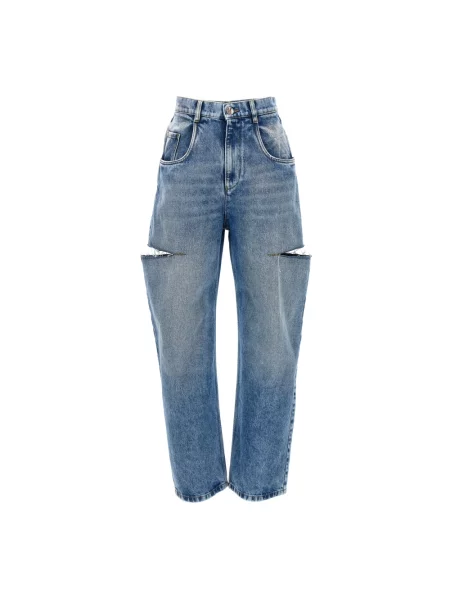 Szerokie jeansy Maison Margiela z rozcieciem niebieskie