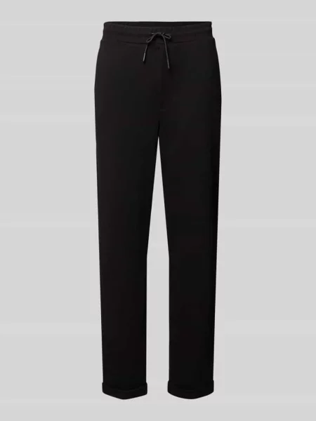 Spodnie sportowe o kroju relaxed fit z trokami ściągającymi model ‘NEWKODYL’ Only & Sons czarne